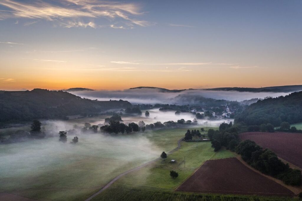 Natur um Bad Sobernheim mit Morgennebel